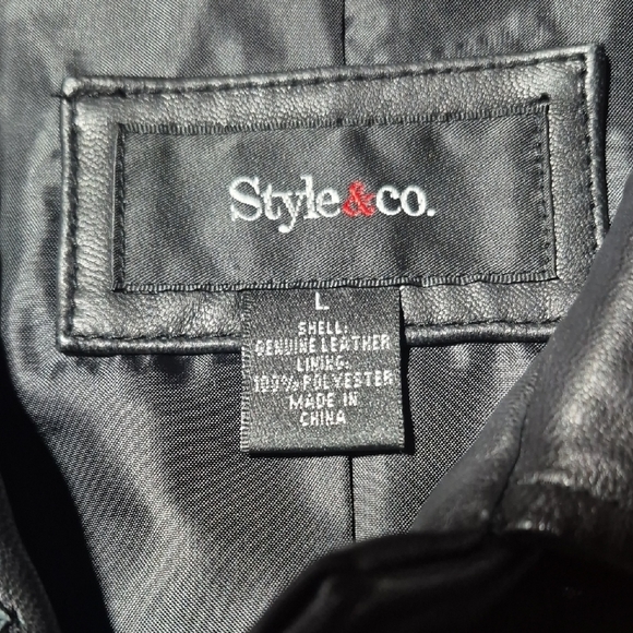 Style & Co. Black Leather Jacket - Picture 9 of 9
